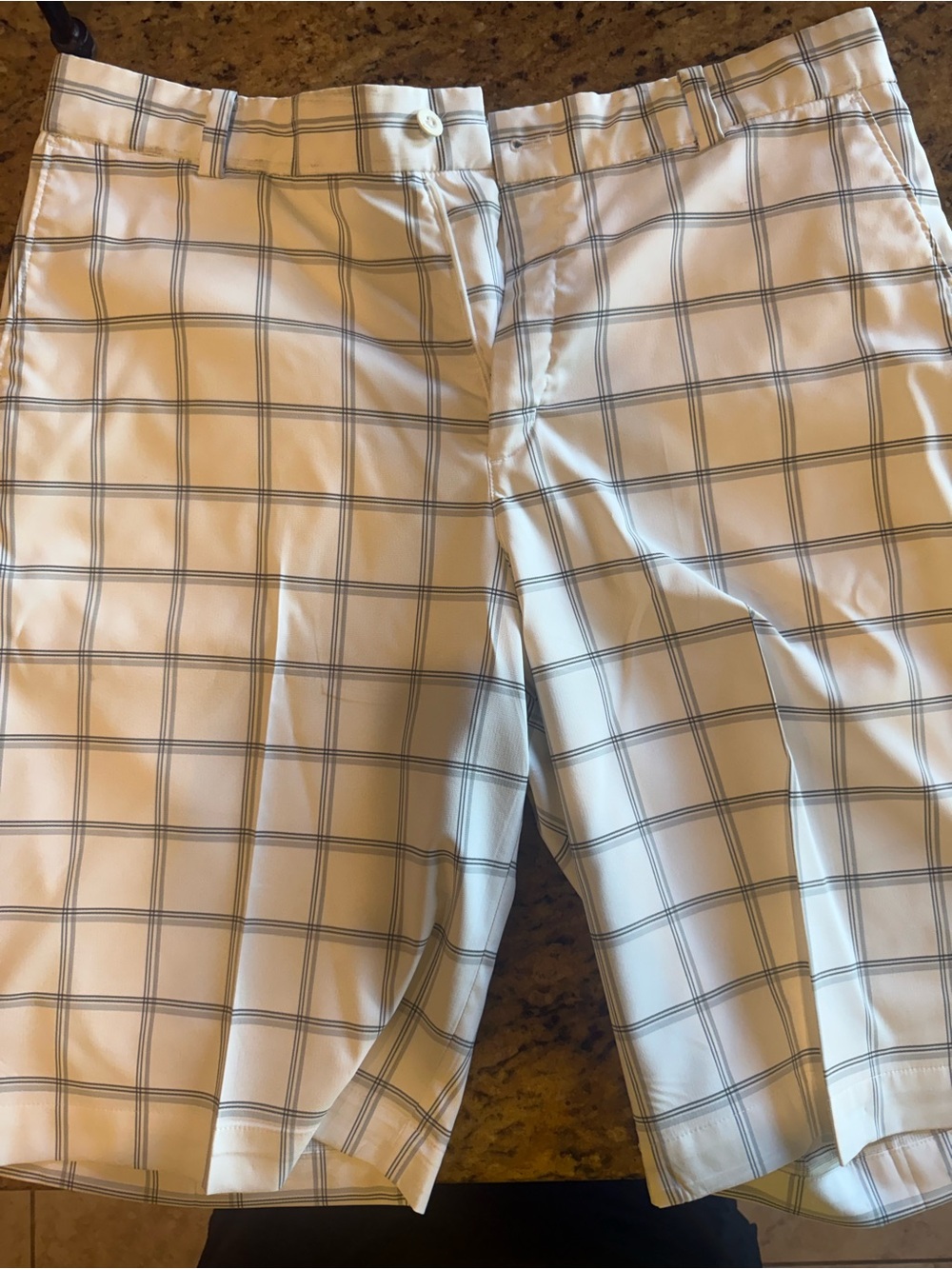 Men's Nike White Plaid Golf Shorts